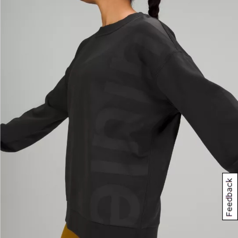NWT lululemon black oversized crew logo size 6